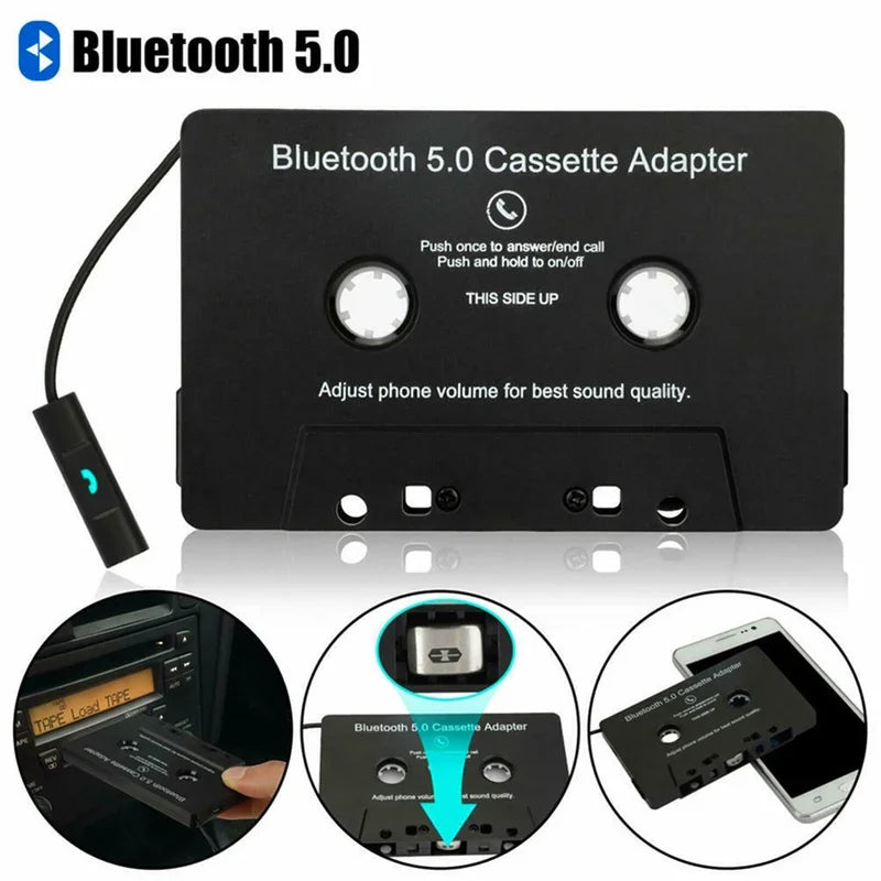 Bluetooth 5.0 voiture Audio stéréo Cassette véhicule Bluetooth bande Cassette lecteur voiture MP3 mains libres Phonebook pour Ip