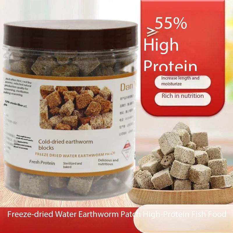 165ML/550ML High Protein Freeze Dried Bloodworms Cube Tubifexes Worms Fish Feed Axolotl Feed Tortoise Feed