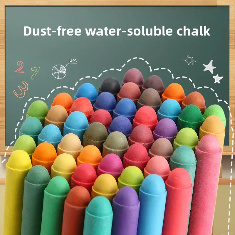 48/6 PCS Dust Free Solid Non-toxic Water Chalk Whiteboard Blackboard Drawing Pens Colorful Chalk Markers Office School Supplies