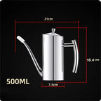 304 Stainless Steel Oil Pot Kitchen Oil Tank Sauce Vinegar Drip-Proof Dust-Proof Oil Storage Container To Store Kitchen Tools
