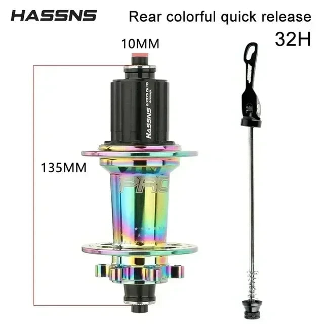 HASSNS Pro 7 36h Rear Hub Bearing 36Holes Freehub MTB Bike Four Palin 32H Rear Hub for 7-12 Speed Noisy Cube Bicycle 6 Pawl Hubs