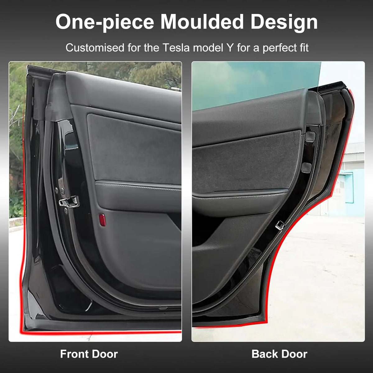Soundproof Sealling Strips For Tesla Model 3/Y/X/S  (2019-2024) Door Seal Kit Soundproof Rubber Weather Draft Strip Wind Noise R