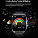 Ultra Thin Smartwatch 1.96in AMOLED Display Bluetooth Calling for Android iOS, Black