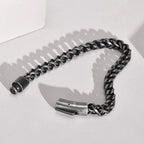 Vnox 6.3mm Vintage Bracelets for Men, Double Layer Cuban Chain, Franco Foxtail Chain Bracelet, Retro Srainless Steel Wristband