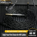 ivipQ-110 Voidthread Black Nylon HiFi Earphone Cable High Purity OCC Gold Plated+Copper Ally 4.4mm 2Pin 0.78 MMCX Audio IEM Wire