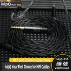 ivipQ-110 Voidthread Black Nylon HiFi Earphone Cable High Purity OCC Gold Plated+Copper Ally 4.4mm 2Pin 0.78 MMCX Audio IEM Wire