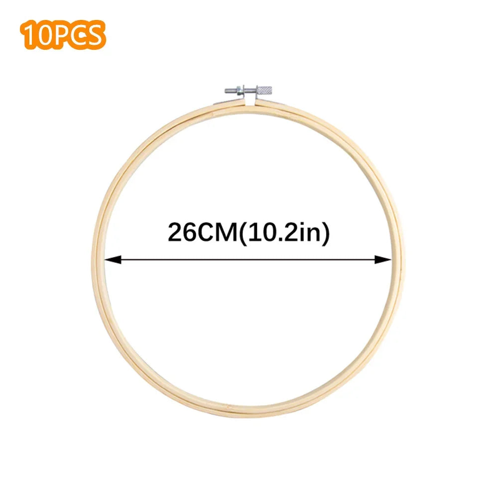 10pcs/Set 10-40cm Wooden Embroidery Hoops Frame Set Bamboo Embroidery Hoop Rings For DIY Cross Stitch Needle Craft Tool