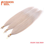 Straight crochet braids hair extensions 3pcs 28in synthetic pony hair bundles ombre silver grey