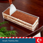 Acrylic Tiramisu Box – Transparent Dessert Mold for Cake, Pastry & Mousse | Food-Grade Reusable Baking Container