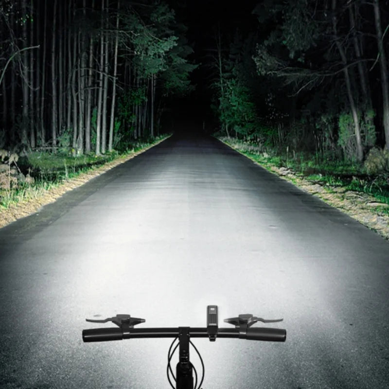 2-Pack USB Rechargeable LED Bicycle Light Set, Front Headlight + Rear Tail Light, Black