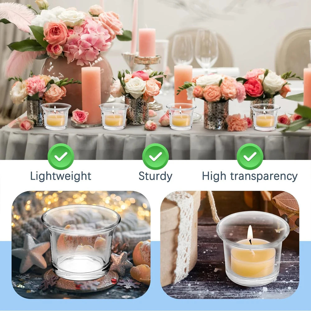 Glass Votive Candle Holders,Glass Tealight Candle Holder,Tea Light Candle Holder Glass Tea Lights Holders,Clear Glass Tea Light