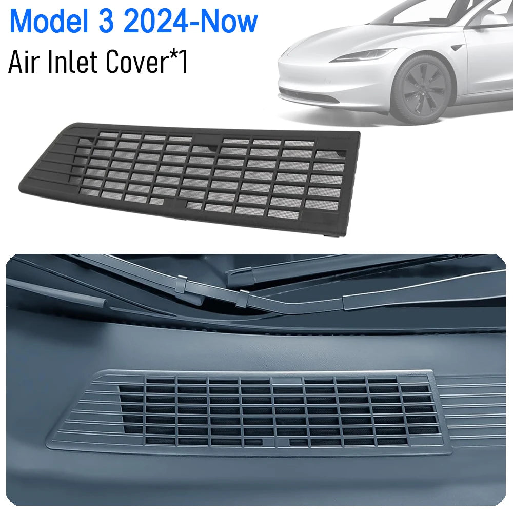 USVOTOV Air Inlet Protective Cover For Tesla Model Y Juniper Model 3 2025 2026 Accessories Anti-leaves Air-Conditioning Grill