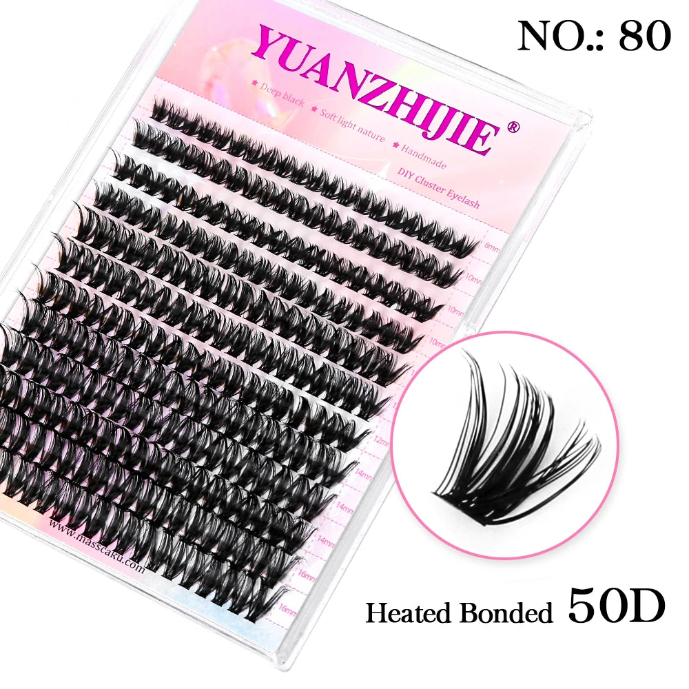 YUANZHIJIE Individual Eyelashes Makeup Cilios Cluster Eyelash Extension Wispy C/D Curling Volume Black Soft False Eyelash Makeup