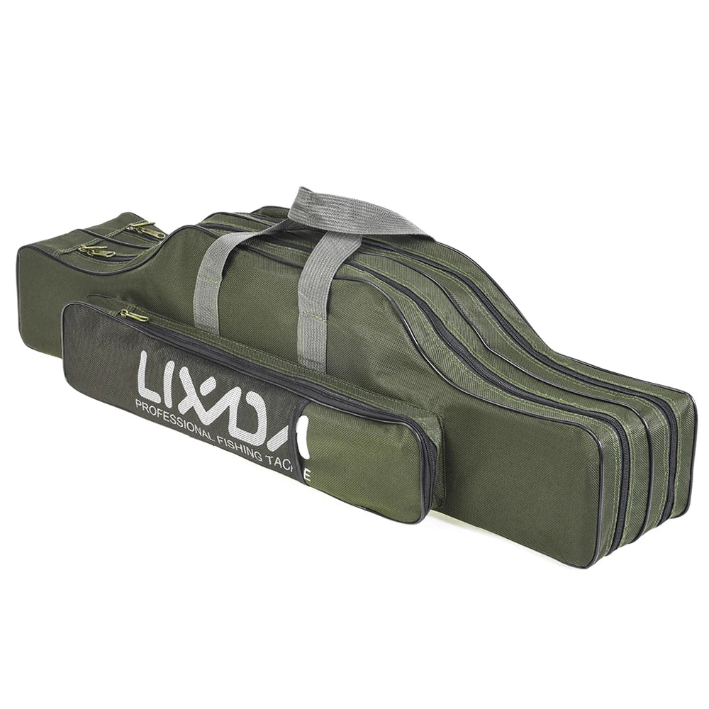 Fishing Bag Portable Folding Fishing Rod Reel Bag Fishing Pole Gear Tackle Tool Carry Case Carrier Travel Storage Bag Organizer