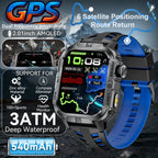 2026New GPS Outdoor Smart Watch Men Women Compass Altimeter Barometer Waterproof Bluetooth Call Sports Smartwatch 540mAh Battery