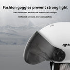 MOON-Skiing Helmet with Integrally Molded Goggles, PC and EPS Outdoor Sports, Ski Snowboard and Skateboard