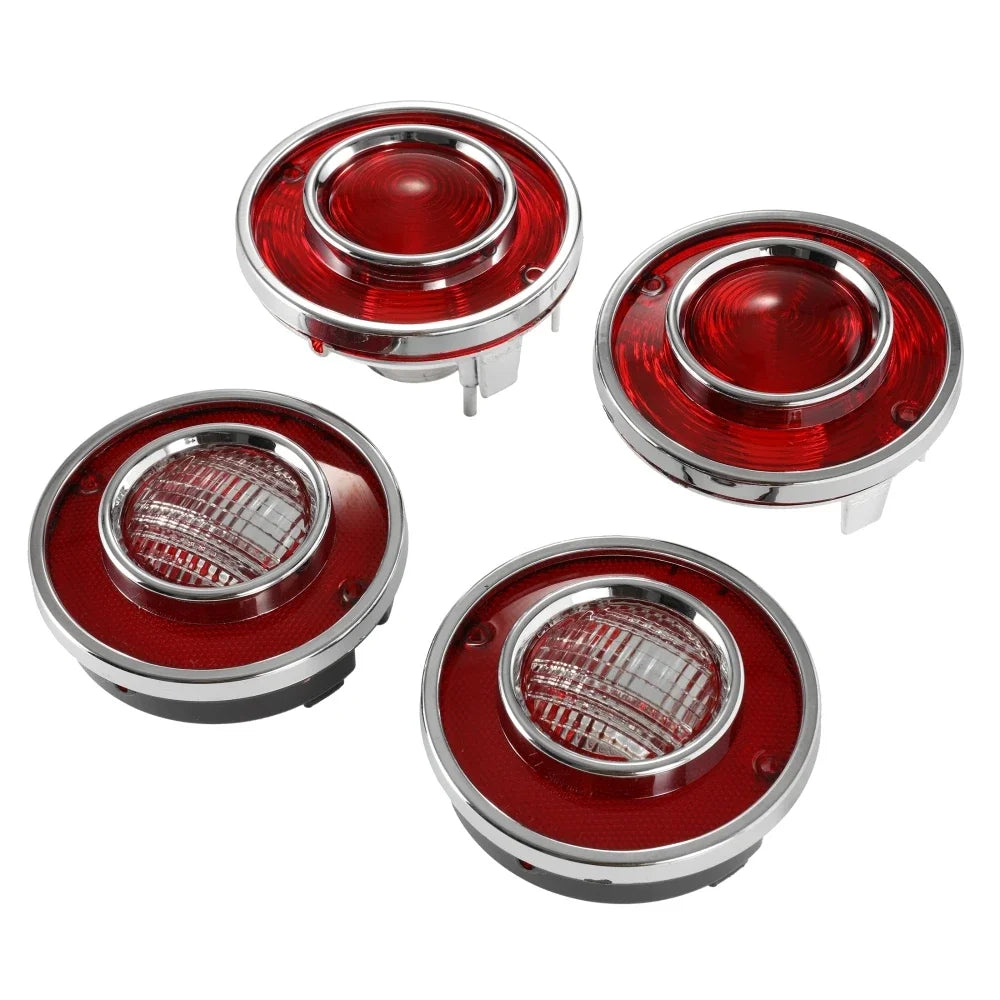 4pcs Tail Light & Reverse Backup Light Lens Kit Red for Chevy Corvette C3 1975-1979