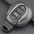 Carbon Fiber Car Key Fob Cover Case Chain Ring For Mini Cooper S One Countryman Clubman F54 F55 F56 F57 F60