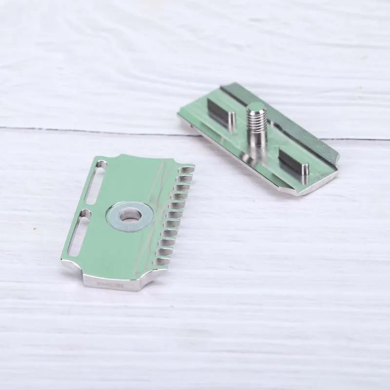 YAQI Vostok 70DC 316 Stainless Steel Polished Dual Comb Safety Razor Head with 0.7mm Blade Gap