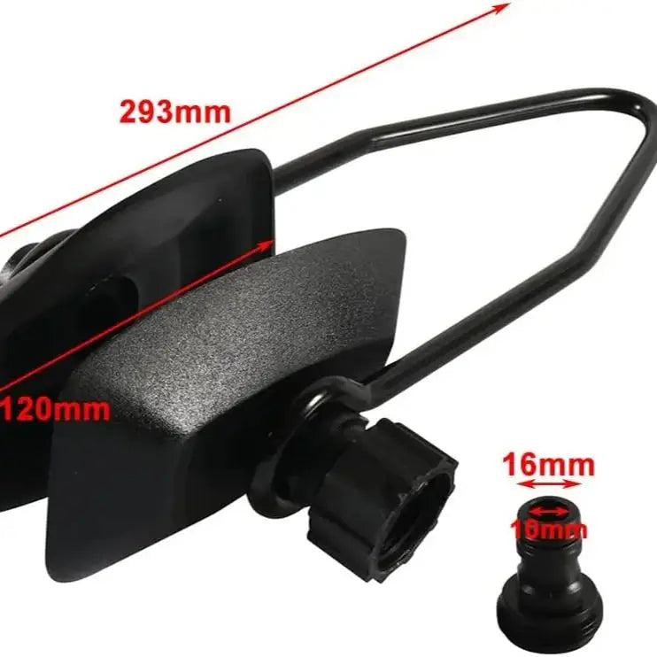 Outboard Motor Flusher Rectangular Spring Steel & Rubber Water Flush Attachment, Black