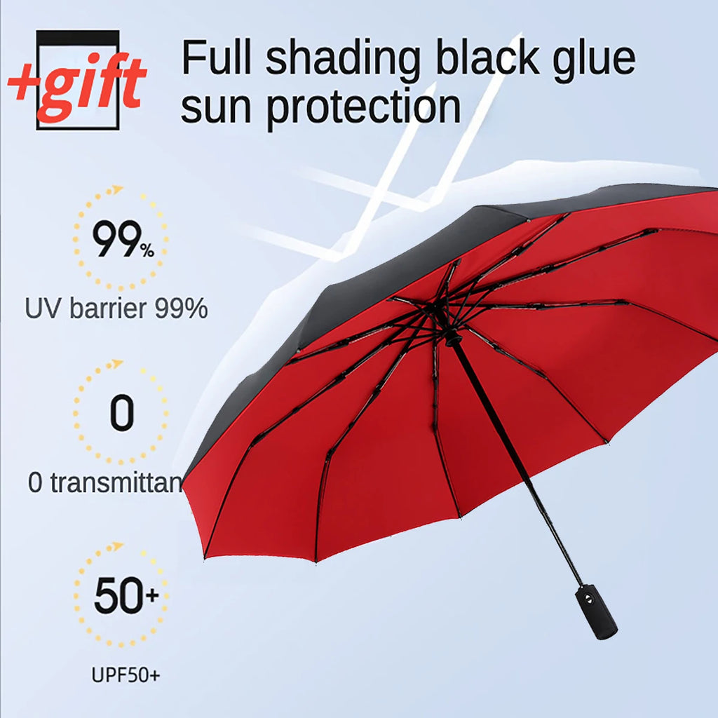 Windproof Double Layer Automatic Umbrella, Water Resistant Travel Umbrella - Colors