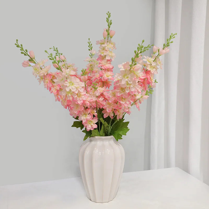 YeeNanee 6pcs Blue Delphinium Artificial Flowers Long Stem Larkspur for Wedding Centerpieces Floral Arrangements Home Vase Decor