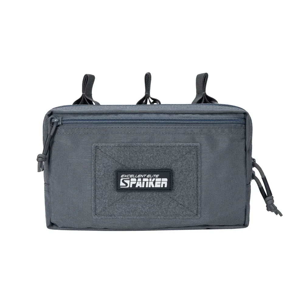Tactical MOLLE Triple Open-Top Magazine Pouch with Accessory Bag, Black/Grey/Multicam