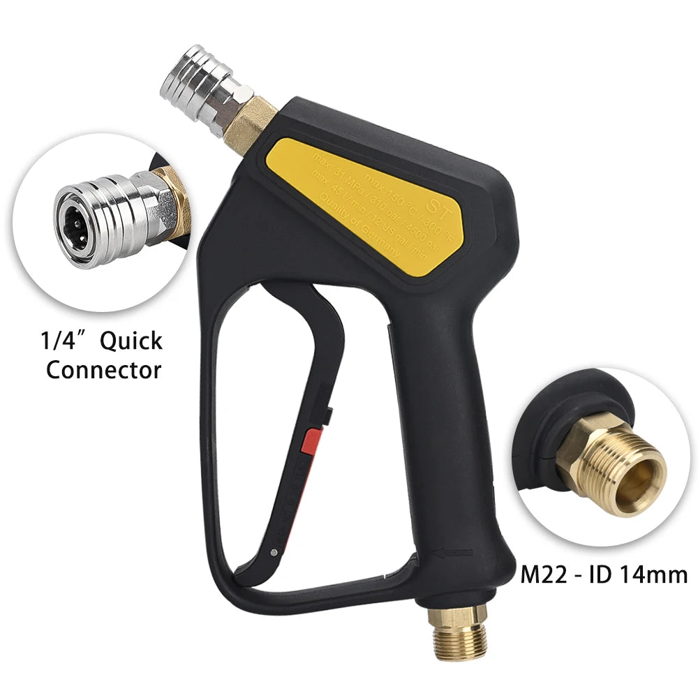 Replacement High Pressure Short Washer Gun ST-2300.Power Washer Trigger Spray Gun with 1/4" Quick Connector Max 310 Bar 4500 PSI