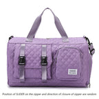 Durable Nylon Travel Duffle Bag, Portable Sports Gym Bag for Overnight Trips Shoulder Duffel Training Bag, Spacious Argyle
