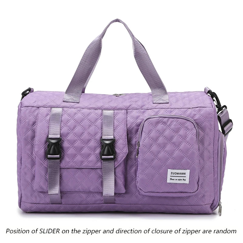 Durable Nylon Travel Duffle Bag, Portable Sports Gym Bag for Overnight Trips Shoulder Duffel Training Bag, Spacious Argyle