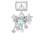 Wholesale Colorful Shiny Zircon Heart Bows Pendant Italian Charm Links Fit 9mm Stainless Steel Bracelet Women Jewelry DIY Making