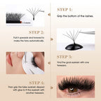 Wholesale MASSCAKU 10cases/lot 0.07mm Thickness Waterproof W Design Eyelashes Wispy Handmade Premade Volume Fans Eyelash Bundles