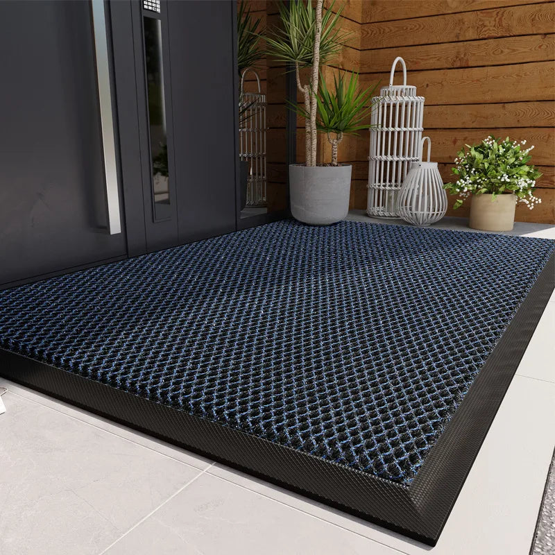 PVC Rubber Doormat Non-Slip Water-Resistant Elastic Mesh Welcome Mat for Indoor and Outdoor Use Easy To Clean Hand Wash Only