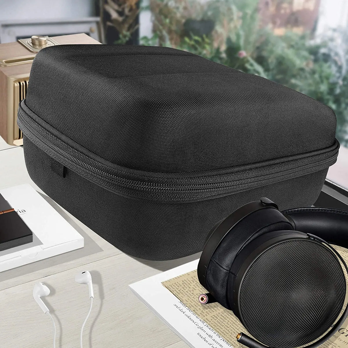 Geekria Headphone Case for Denon AH-D9200, Sony MDR-Z1R Headsets, Replacement Hard Shell Travel Carrying Bag with Cable Storage