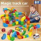 Children Magic Track Train Electric Assembled Building Blocks Magnetic Rail Car Maze Educational Toys for Kids Christmas Gifts