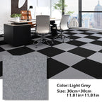 30x30cm DIY Modern Carpet Self-adhesive Anti Slip Block Fully Spread Floor Mat Bedroom Study Office Can Be Cut