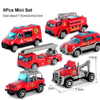 Fire Fighting Vehicle Set Construction City Rescue Fire Ladder Truck Tanker Water Cannon Car Alloy+Plastic Toys for Children