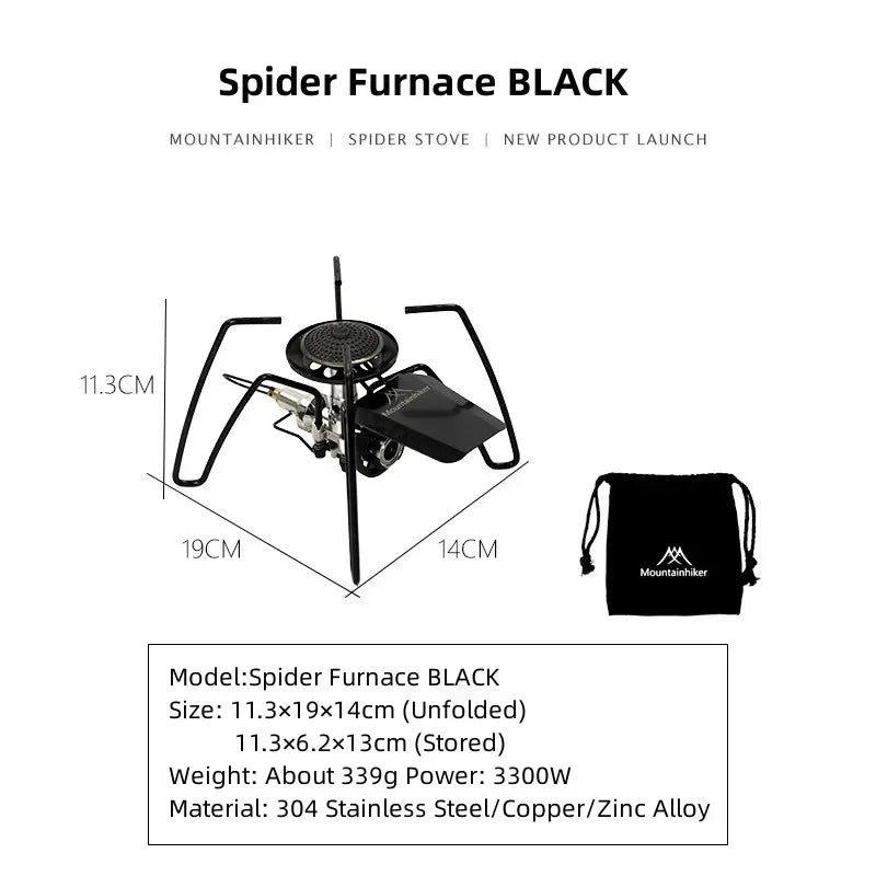Mountainhiker Outdoor Portable Folding Spider Stove Camping Camping Picnic Stove Stove Stove Barbecue Stove Household Stove Head
