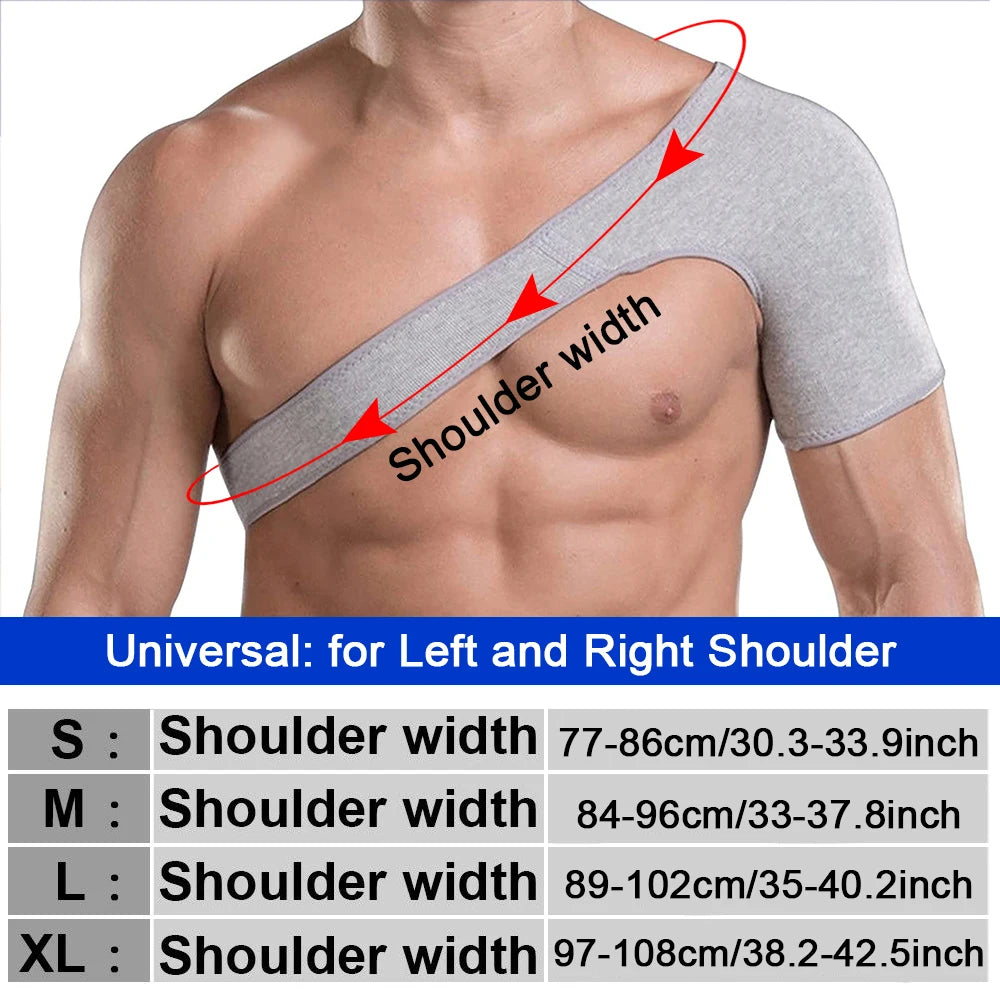 Adjustable Compression Shoulder Brace Gray, Rotator Cuff & AC Joint Support Strap 1pc