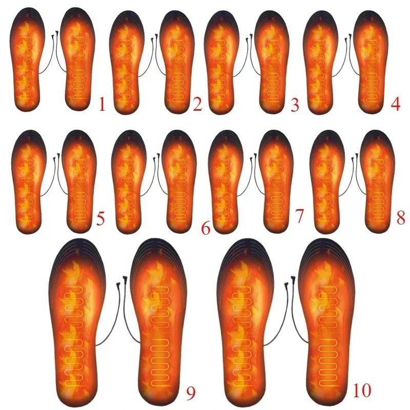 USB Heated Shoe Insoles Electric Foot Warming Pad Feet Warmer Sock Pad Mat Winter Outdoor Sports Heating Insole Winter Warm