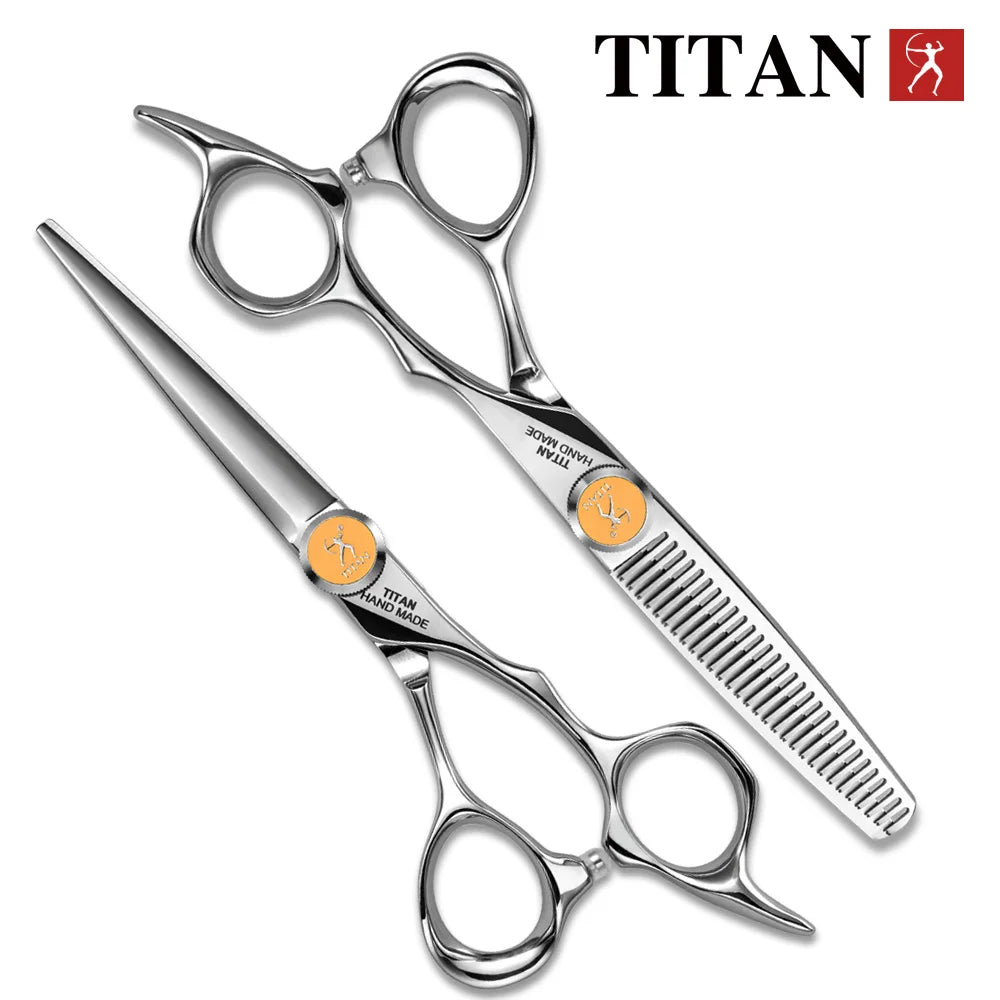 TITAN Hair Cutting Scissors Japan 440C Steel Barber Shears 5.5/6/6.5/7 in, Thinning Styles