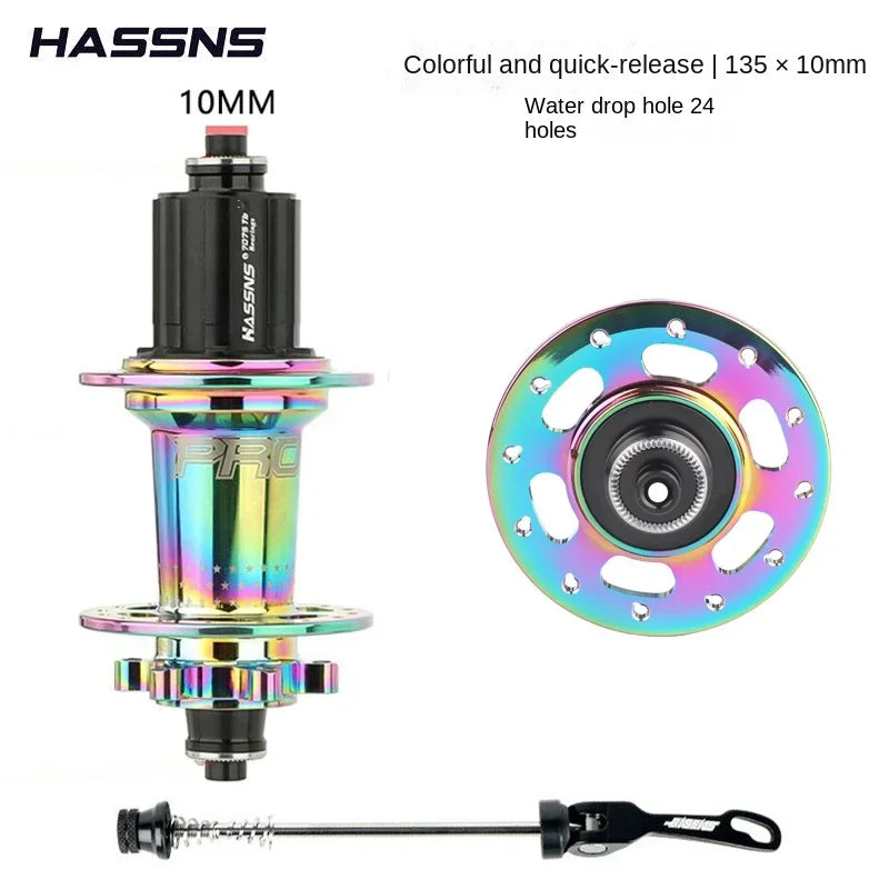 Hassns Cube Pro 7 32/24 Hole mtb Rear K7 Noisy Hub 4 Bearing 6 Pawl 120 Click Bicycle Cube Suitable For 7/8/9/10/11/12 Speeds