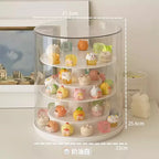 Rotating Display Cabinet for Figures Acrylic Transparent Mini Figure Display Case Stackable Organizer for Collectibles Blind Box