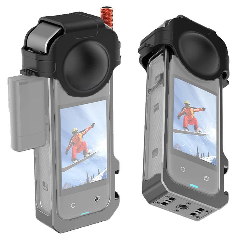 Aluminum Protective Frame for Insta360 X4 Metal Durable Housing Cage with Cold Shoe Mount for Insta 360 X4 Camera Accessories