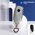 Alcantara Car Key Fob Cover Case for BMW 7 Series 735i 740Li i7 X7 X1 U11 G07 LCI XM