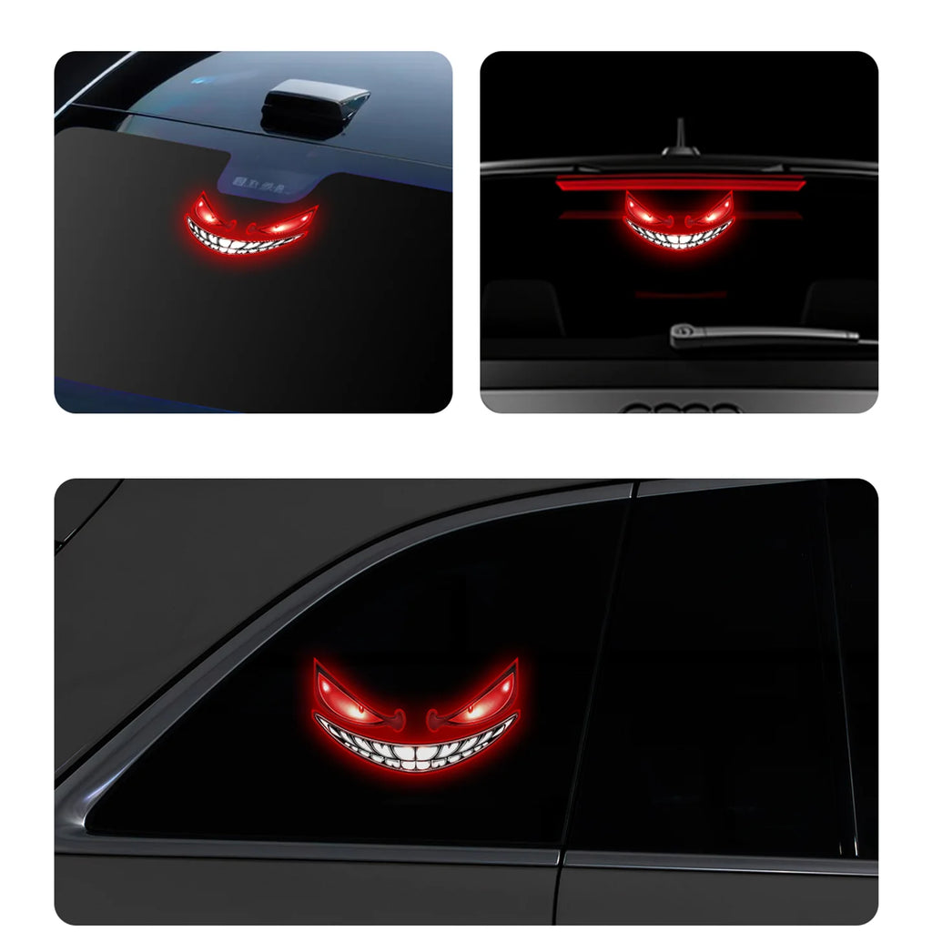 Solar Powered LED Warning Light Devil Eye Style Multi-Mode Wireless Decorative Lamp