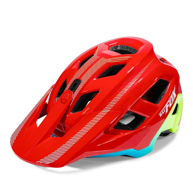BATFOX MTB Cycling Helmet with GoPro Mount, Comfort Liner, M/L 55-62cm, Multi-Color