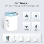 FLEXTAIL TINY PUMP X - Portable Air Pump, Mini Camping Pump with Light, USB-C Charging, Ideal for Sleeping Pad, Air Bed Mattress