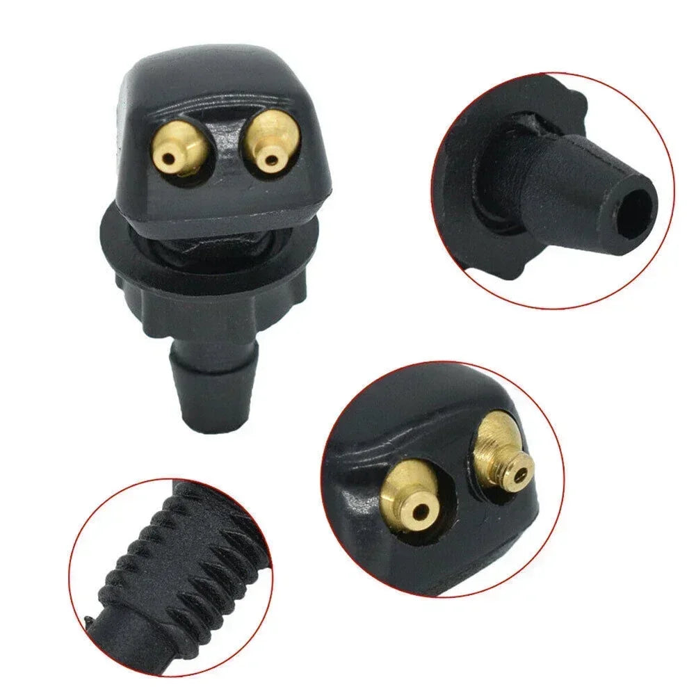 Car Windshield Washer Spray Nozzles, Dual Hole Water Jet, Universal Fit, 2pcs