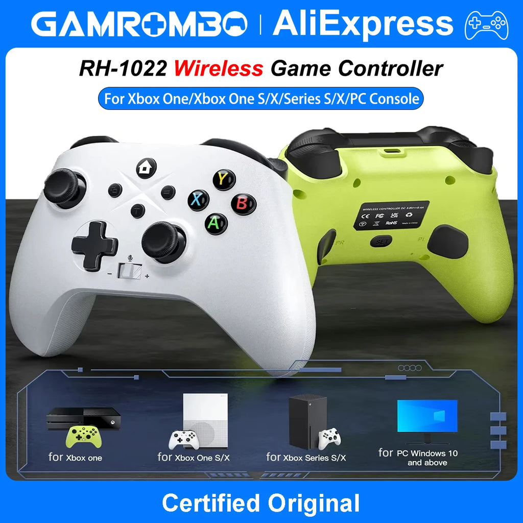 GAMROMBO Game Controller for XBOX ONE/SERIES S/X/PC Gaming 2.4G Wireless Joystick Remote Control Gamepad supports Windows 7/8/10
